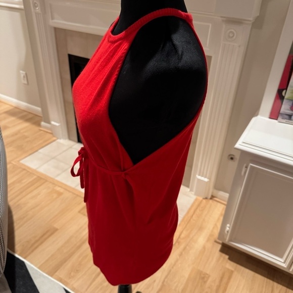 LOEWE Vintage 100% Cashmere Red Tie Waist Sweater Vest Tank Top Size Small - Picture 3 of 8